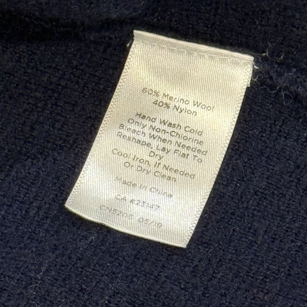 Talbots Merino Wool Blend Gray Blue Open Long Womens Cardigan Sweater Size Large - Picture 8 of 10